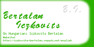 bertalan iczkovits business card